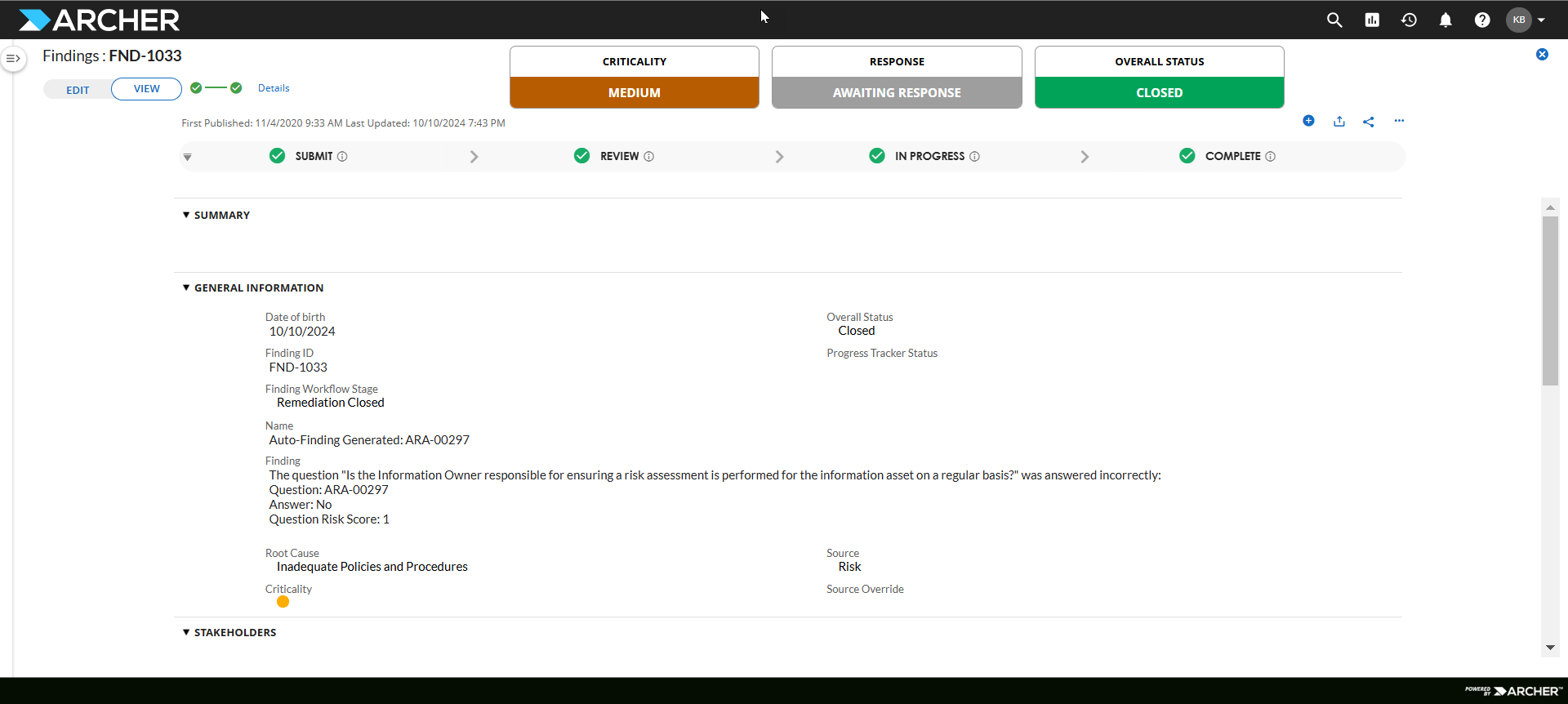 Classic experience UI screenshot. 
